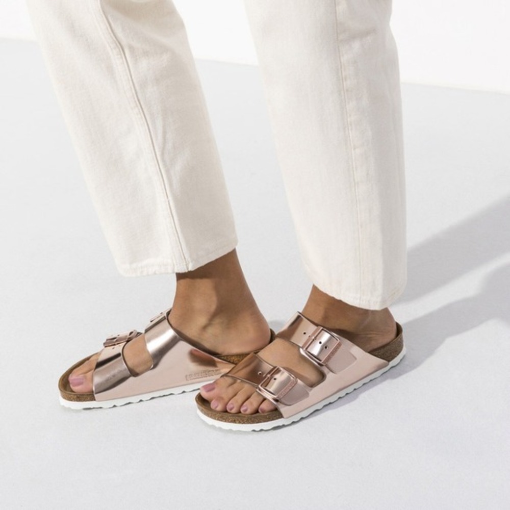 Birkenstock Arizona Metallic Copper Soft Footbed EU 43 Womens 12-12.5 US Regular - Picture 6 of 7